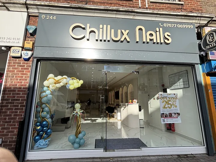 Chillux Nails shopfront at 244 High Street, Orpington