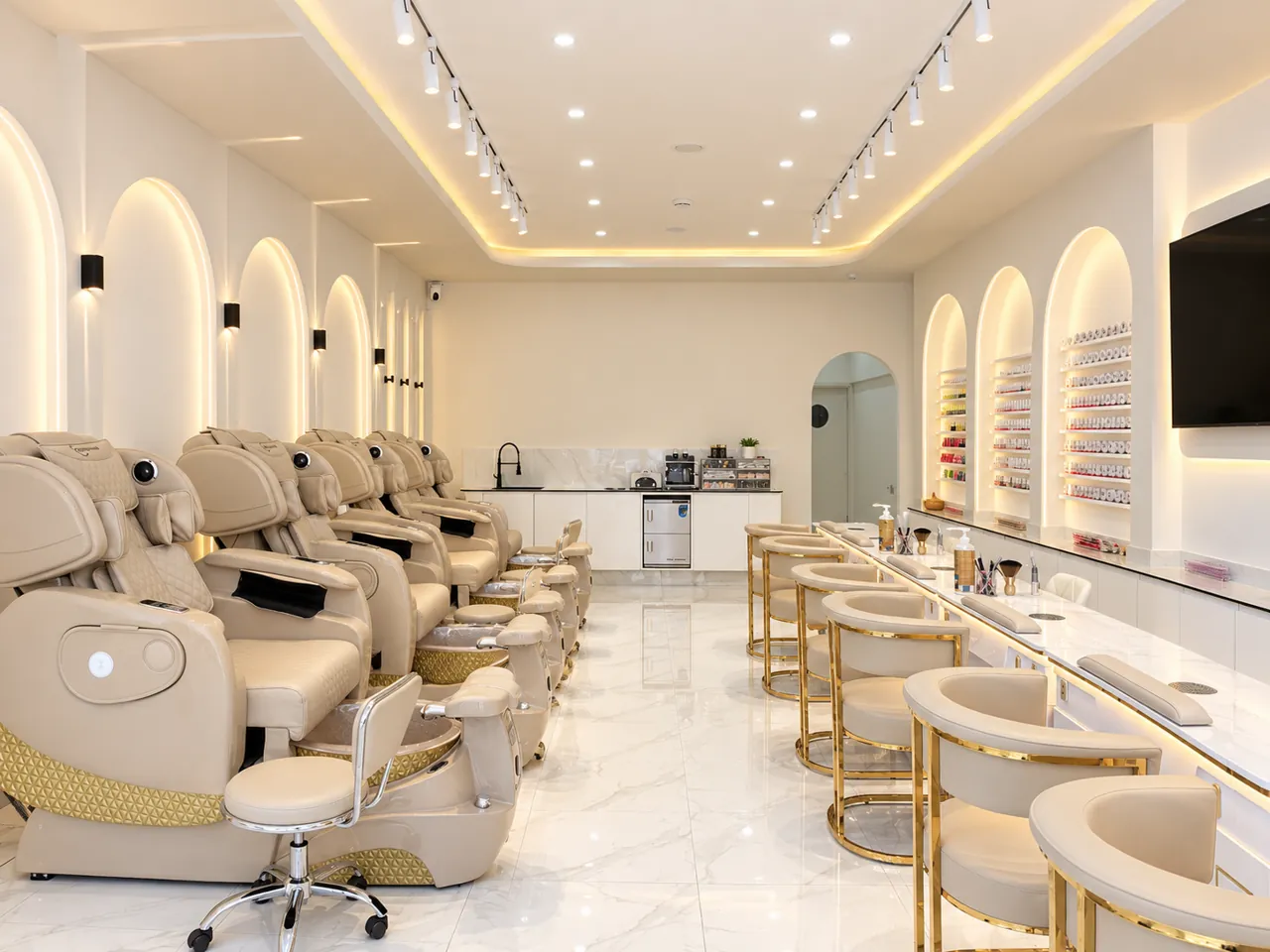Massage pedicure chairs at Chillux Nails, Orpington